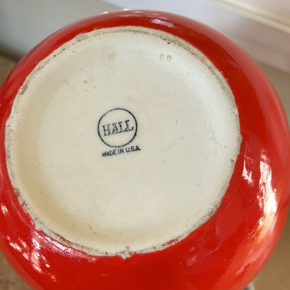 🔥HP🔥VTG Hall’s USA Red Ball Tilt 2 Quart Pitcher - Picture 7 of 7